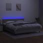 Preview: Boxspringbett mit Matratze & LED Hellgrau 180x200 cm Stoff