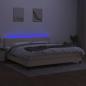 Preview: Boxspringbett mit Matratze & LED Creme 200x200 cm Stoff