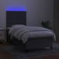 Preview: Boxspringbett mit Matratze & LED Dunkelgrau 90x200 cm Stoff