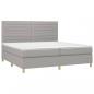 Preview: Boxspringbett mit Matratze & LED Hellgrau 200x200 cm Stoff