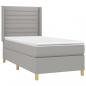 Preview: Boxspringbett mit Matratze Hellgrau 100x200 cm Stoff