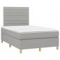 Preview: Boxspringbett mit Matratze & LED Hellgrau 120x200 cm Stoff