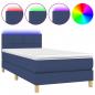 Preview: Boxspringbett mit Matratze & LED Blau 90x200 cm Stoff