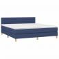 Preview: Boxspringbett mit Matratze & LED Blau 180x200 cm Stoff