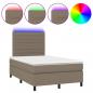 Preview: Boxspringbett mit Matratze & LED Taupe 120x200 cm Stoff