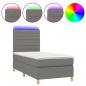 Preview: Boxspringbett mit Matratze & LED Dunkelgrau 90x190 cm Stoff