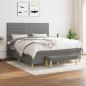 Preview: ARDEBO.de - Boxspringbett mit Matratze Dunkelgrau 180x200 cm Stoff