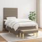 Preview: ARDEBO.de - Boxspringbett mit Matratze Taupe 90x200 cm Stoff