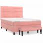 Preview: Boxspringbett mit Matratze Rosa 140x200 cm Samt