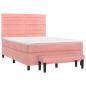 Preview: Boxspringbett mit Matratze Rosa 140x200 cm Samt