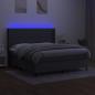 Preview: Boxspringbett mit Matratze & LED Dunkelgrau 180x200 cm Stoff