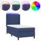 Preview: Boxspringbett mit Matratze & LED Blau 90x200 cm Stoff