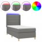 Preview: Boxspringbett mit Matratze & LED Dunkelgrau 90x200 cm Stoff