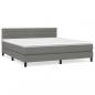 Preview: Boxspringbett mit Matratze Dunkelgrau 180x200 cm Stoff