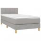 Preview: Boxspringbett mit Matratze Hellgrau 90x190 cm Stoff