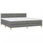 Preview: Boxspringbett mit Matratze Dunkelgrau 200x200 cm Stoff