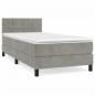 Preview: Boxspringbett mit Matratze Hellgrau 90x190 cm Samt