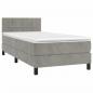 Preview: Boxspringbett mit Matratze Hellgrau 90x190 cm Samt