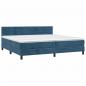 Preview: Boxspringbett mit Matratze Dunkelblau 200x200 cm Samt