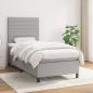 Preview: ARDEBO.de - Boxspringbett mit Matratze Hellgrau 90x190 cm Stoff