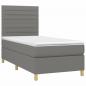 Preview: Boxspringbett mit Matratze Dunkelgrau 90x190 cm Stoff