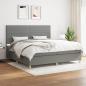 Preview: ARDEBO.de - Boxspringbett mit Matratze Dunkelgrau 200x200 cm Stoff