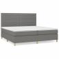 Preview: Boxspringbett mit Matratze Dunkelgrau 200x200 cm Stoff