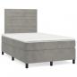 Preview: Boxspringbett mit Matratze Hellgrau 120x200 cm Samt