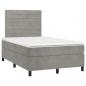 Preview: Boxspringbett mit Matratze Hellgrau 120x200 cm Samt