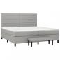 Preview: Boxspringbett mit Matratze Hellgrau 200x200 cm Stoff