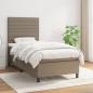 Preview: ARDEBO.de - Boxspringbett mit Matratze Taupe 90x200 cm Stoff