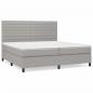 Preview: Boxspringbett mit Matratze Hellgrau 200x200 cm Stoff