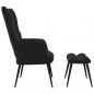 Preview: Relaxsessel mit Hocker Schwarz Samt