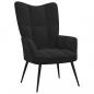 Preview: Relaxsessel mit Hocker Schwarz Samt