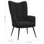 Preview: Relaxsessel mit Hocker Schwarz Samt