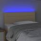 Preview: LED Kopfteil Creme 90x5x78/88 cm Stoff