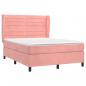 Preview: Boxspringbett mit Matratze Rosa 140x190 cm Samt