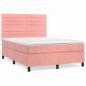 Preview: Boxspringbett mit Matratze Rosa 140x200 cm Samt