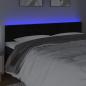 Preview: LED Kopfteil Schwarz 200x5x78/88 cm Samt