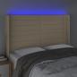 Preview: LED Kopfteil Creme 147x16x118/128 cm Stoff 