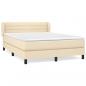 Preview: Boxspringbett mit Matratze Creme 140x190 cm Stoff