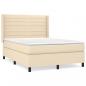 Preview: Boxspringbett mit Matratze Creme 140x190 cm Stoff