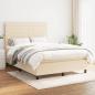 Preview: ARDEBO.de - Boxspringbett mit Matratze Creme 140x200 cm Stoff