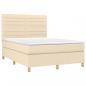 Preview: Boxspringbett mit Matratze Creme 140x190 cm Stoff