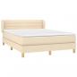 Preview: Boxspringbett mit Matratze Creme 140x200 cm Stoff