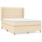 Preview: Boxspringbett mit Matratze Creme 140x190 cm Stoff