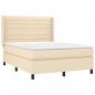 Preview: Boxspringbett mit Matratze Creme 140x200 cm Stoff