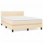 Preview: Boxspringbett mit Matratze Creme 140x190 cm Stoff