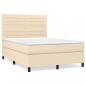 Preview: Boxspringbett mit Matratze Creme 140x190 cm Stoff