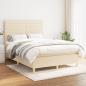 Preview: ARDEBO.de - Boxspringbett mit Matratze Creme 140x200 cm Stoff